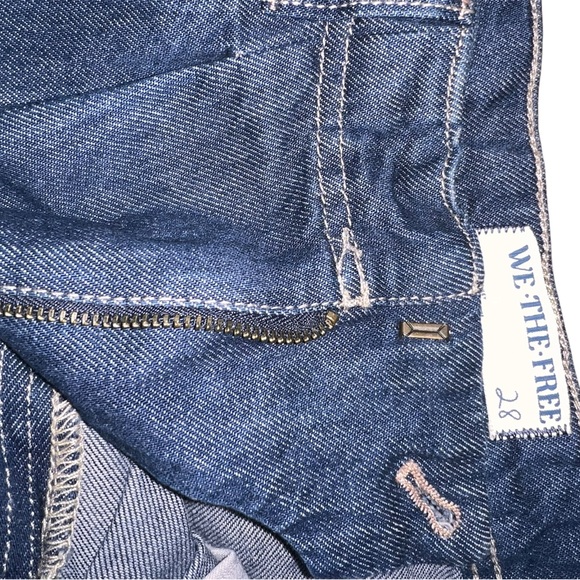 FREE PEOPLE EQUINOX DENIM TROUSER IN RITUAL/WIDE LEG/DEMIN/28 - Picture 7 of 8